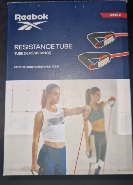 Reebok Resistance Tube Training Band Exercise Gym Fitness Workout Level 2 Medium