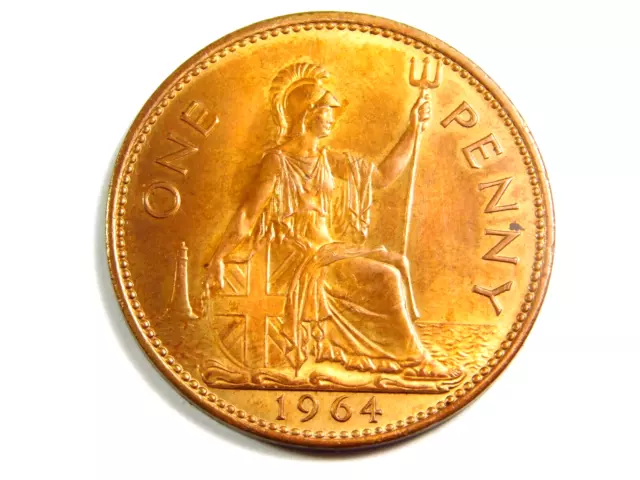 1964 UK One Penny Elizabeth II  UNC