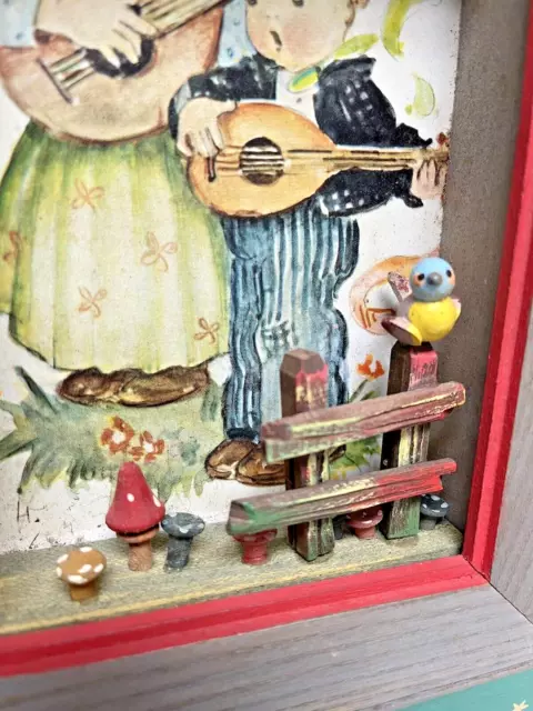 Vintage Thorens Swiss Movement Wood ANRI Music Box Wall Plaque Laras Theme 3