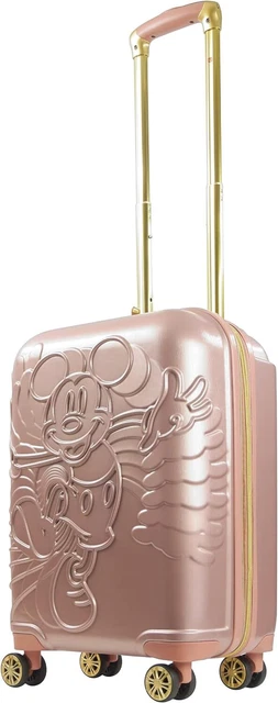FUL Disney Mickey Mouse 21 Inch Rolling Luggage, Molded 21 Inch, Rose Gold