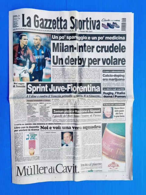 Zeitschrift Dello Sport 8 November 1998 Milan-Inter-Bierhoff-Ronaldo-John Glenn