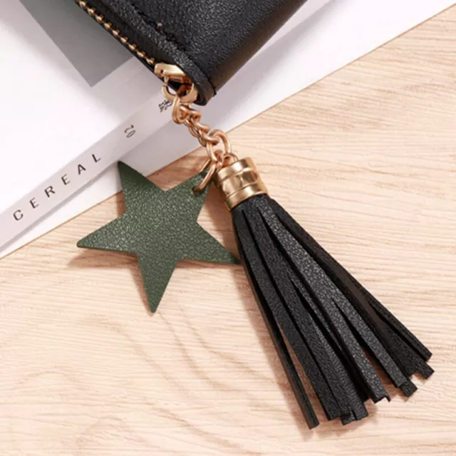 Ladies Small Wallet Mini Tassel Wallet Short Zipper Cute Pu Leather Coin Pur7H