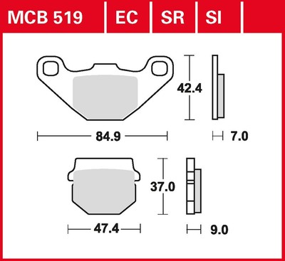 PINZA FRENO TRW sinterizzati Offroad pavimentazione per AEON Cobra 2009 ANTERIORI 
