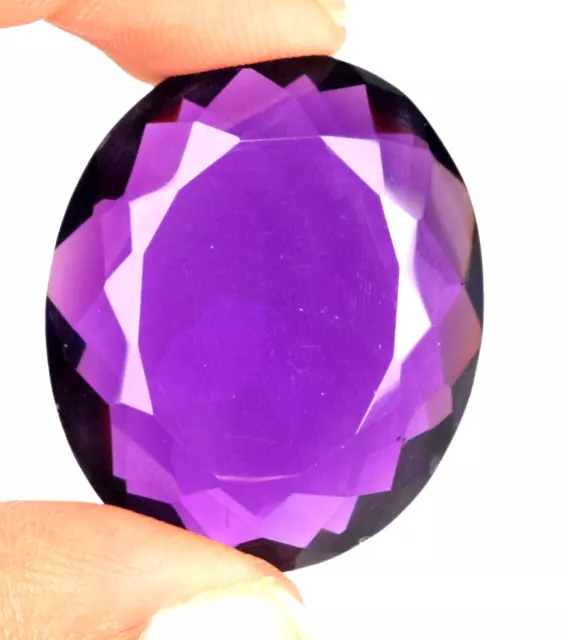 Large Purple Amethyst 65.75 Ct. Oval Cut Faceted Loose Gemstone Gift for Women