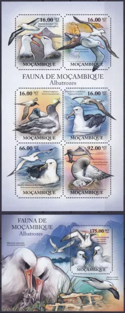 Mocambique  4896 - 4901 KB + Block 502 (4902) **, Albatrosse (22 ME)