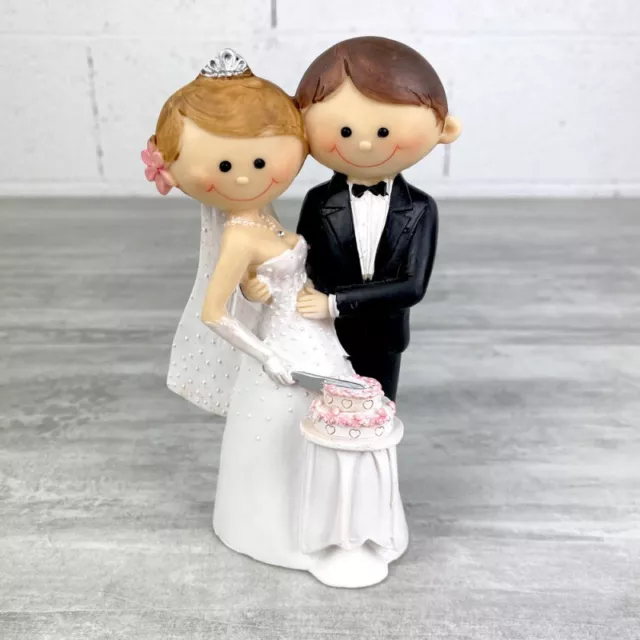 Couple de mariés en résine BD, hauteur 14,5 cm, figurines moderne pièce montée,