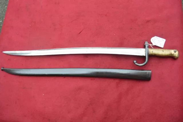 France 1866 Chassepot Bayonet, St. Etienne, May 1873 #M15605 & Scabbard #M15605