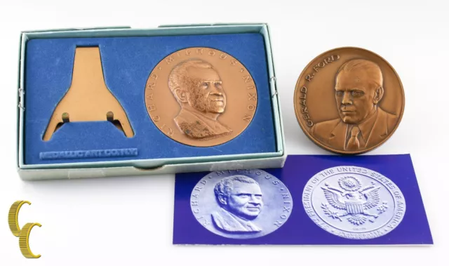 Medallic Art Company Comm Inaugural Bronze Medals President Nixon & Ford