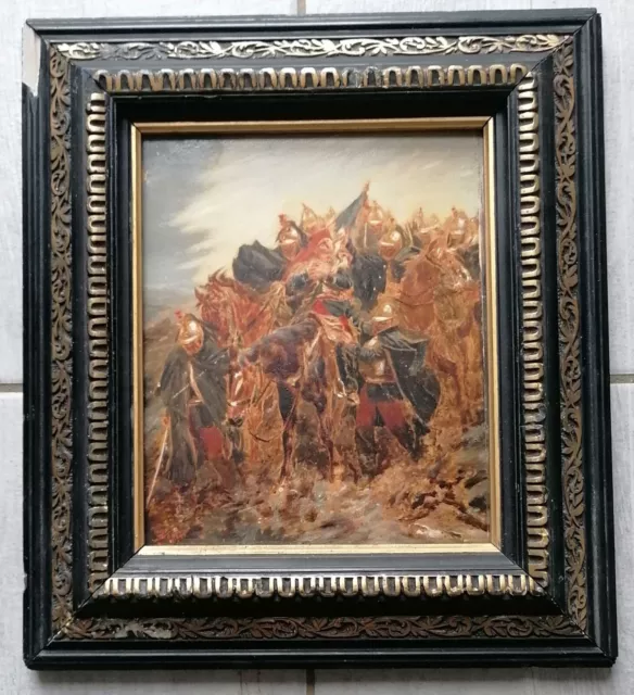 Les cuirassiers, tableau ancien qui pourrait s"appeler"Le retour de la charge".