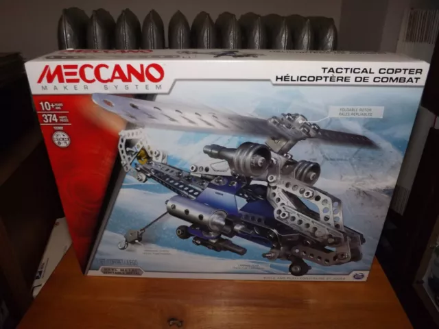 Meccano Maker System, Tactical Copter, 374 Parts, Nib, 2015