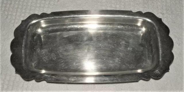 Vintage Silver Butter Dish  Rogers Mfg. Co. 99 Silver plate 10 X 4 3/4 HAS DENT