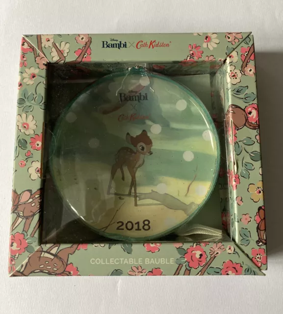 Cath Kidston X Disney Bambi Glass Collectable Christmas Bauble 2018
