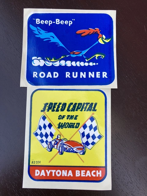 Vintage Plymouth Road Runner Decal & Daytona Beach Decal Stickers Lot