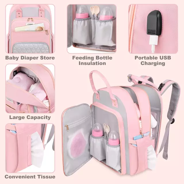 Baby Diaper Multifunction Backpack Mommy Changing Nappy Waterproof Maternity Bag