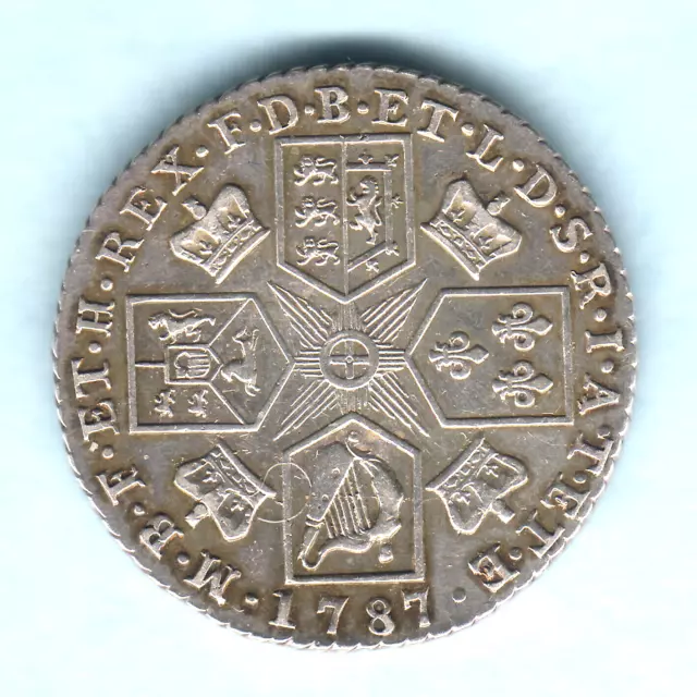 Great Britain. 1787 George 111 - Shilling.. Without Hearts..  gVF