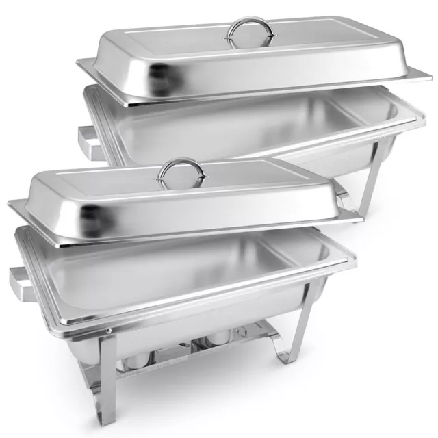 SOGA 2X 9L Stainless Steel Chafing Food Warmer Catering Dish Full Size LUZ-Chafi