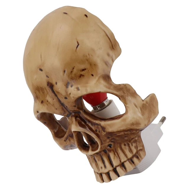 Halloween Resin Skull Night Lamp Plug Into Wall Skeleton Night Light EU Plug