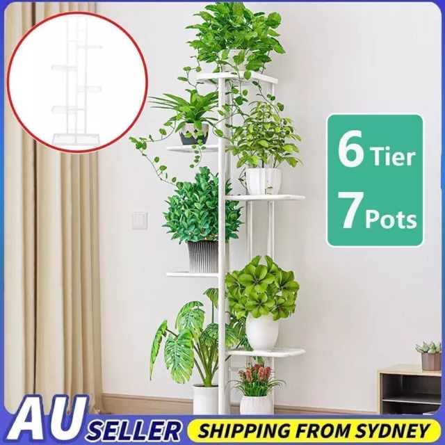 6 Tier Plant Stand Planter Flower Pot Rack Shelf Garden Outdoor Indoor Decors