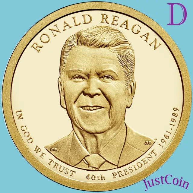 2016-D Ronald Reagan #40 Presidential Dollar Uncirculated From Mint Rolls