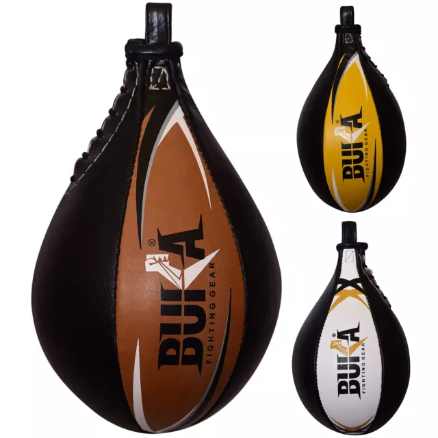 BUKA™  Leather Speed Ball Training Punching Speed Bag Boxing MMA Pear Punch Bag