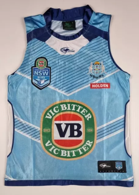 NSW New South Wales Blues NRL Rugby State Of Origin Shirt Jersey Sleeveless SM