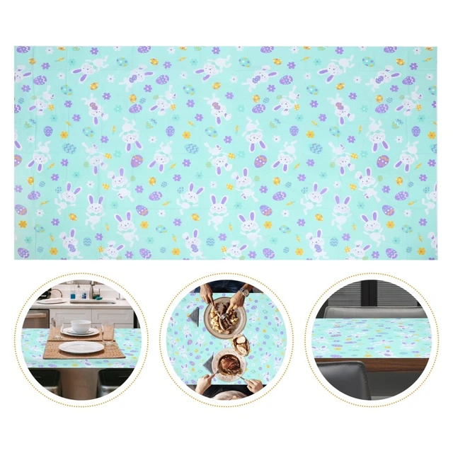 2 piezas Mantel Para Pascua Dibujos Animados Conejo Mantel Egge Bebé