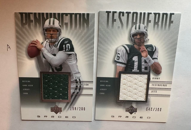 Chad Pennington & Vinny Testaverde 2002 Upper Deck UD Graded Jersey /200 SSP (A)