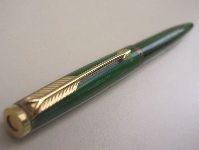 STYLO BILLE PARKER Ancien De Collection Laque Namiki Vert Emeraude Vers