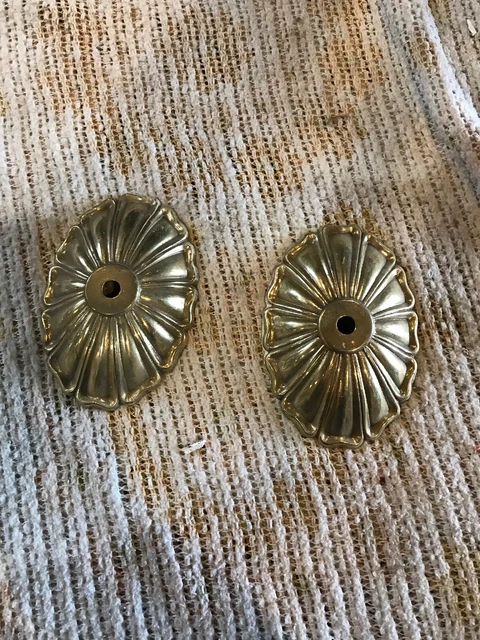 Pair cast brass wall sconce back antique 3.75 x 5.25