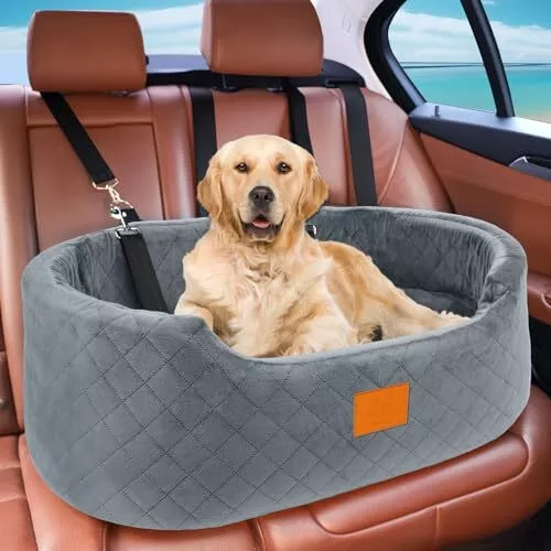 Dog Car Seat for Large/Medium Dog, Pet Car Seat for Dogs Under 55 lbs or 2 Small