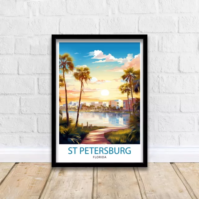 St. Petersburg Florida Travel Print St. Pete Wall Art Florida Beach Decor St. Pe