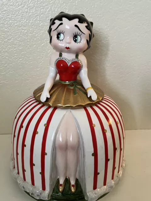 Vintage Betty Boop Red Striped Skirt Cookie Jar 1995 Vandor