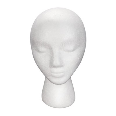 BRUSSELS08 lungo collo in schiuma testa di manichino femminile bianco femmina Styrofoam Manikin Head Model 