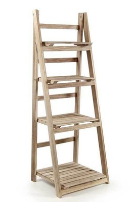 72 cm colore bianco ONU-753169 Scala scaletta porta asciugamani bagno in legno shabby chic 3 ripiani 41 35 