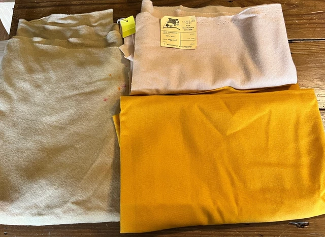 Lote De 3 Piezas Lana, Enganche De Alfombra Primitiva, Alfombra/Aplique De Centavo, Melocotón, Oro, Bronceado