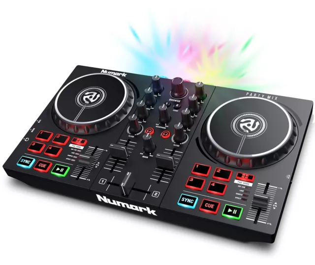 Numark Party Mix II DJ Controller 2-Decks Lichter Streaming Schwarz AKZEPTABEL