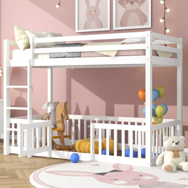 Hochbett Etagenbett 90x200 cm Doppelstockbett Kinderbett Bett mit Rausfallschutz