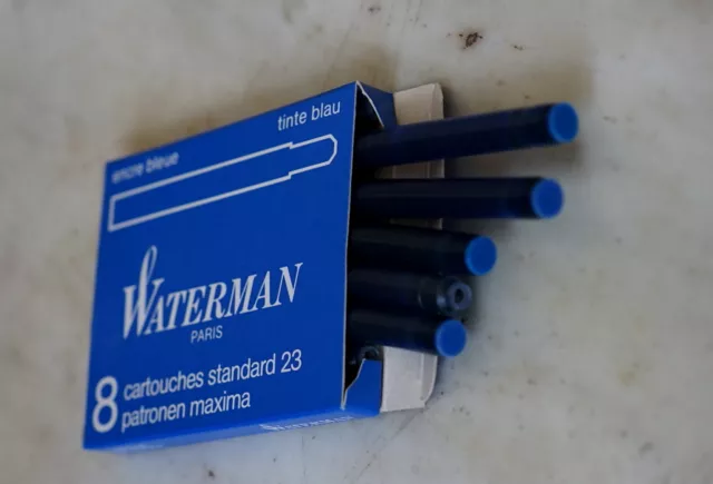 Cartouche d'encre Waterman Bleu mystère bleu/noir 8 pièces