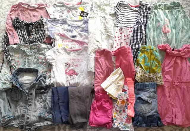 Girls Spring Summer Bundle 12-18 Months Inc Denim Jacket Dresses Rompers + 1 new