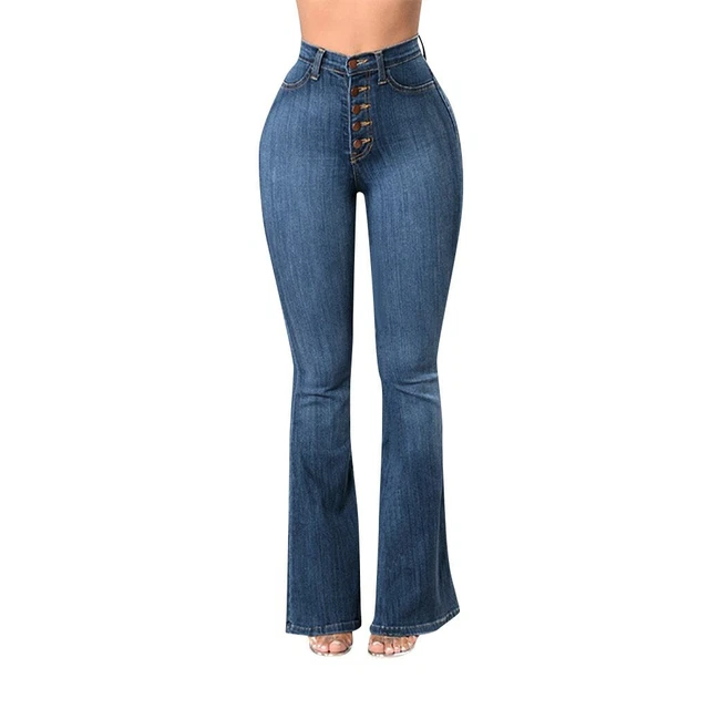 PANTALONES JEANS DE Tiro Alto Para Mujer Rasgados Cintura Alta