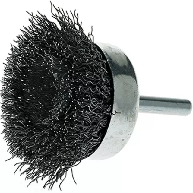 3" Crimped Wire Cup Brush Carbon Steel with 1/4" Shank for Die Grinder or Drill