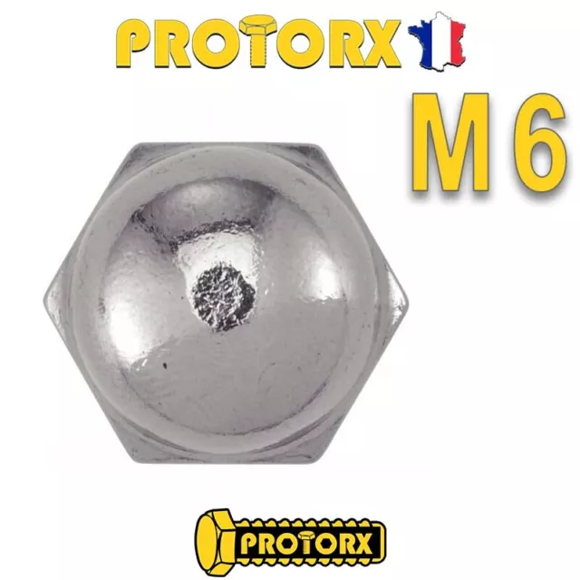Écrou Borgne Acier Inox A2 | M6 x (10 à 50pcs) | Diamètre Intérieur 6mm 2