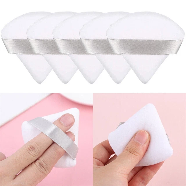 Triángulo Terciopelo Polvo Maquillaje Facial Cosméticos Ligero Blanco/Negro