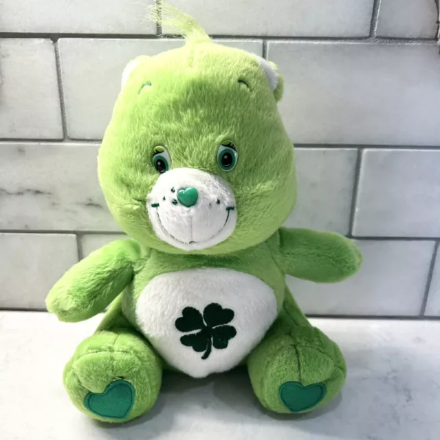 Care Bear Good Luck Green Shamrock Plush Stuffed Animal Toy 2003 Play Along 10”