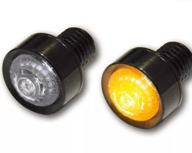 Clignotant HIGHSIDER LED MONO clair, M10x1,5, alu, noir, 18mm