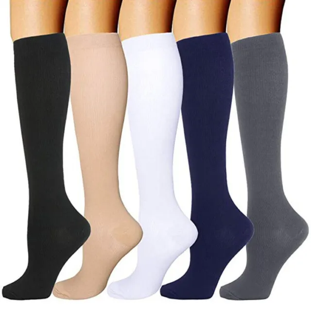 1/2 Pair Compression Socks Stockings Womens Mens Knee High Medical 20-30 mmHG