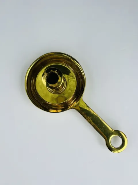 Brass  Colonial Williamsburg Brass Chamberstick - Long Handle Stamped CW 16-21