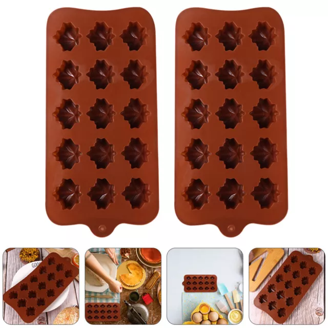 3pcs Leaf Silicone Mold for Muffins, Chocolates, Soap, Cake Decoration-GS