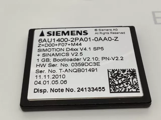 6AU14002PA010AA0Z - SIEMENS -6AU1400-2PA01-0AA0-Z Compact flash RECONDITIONS