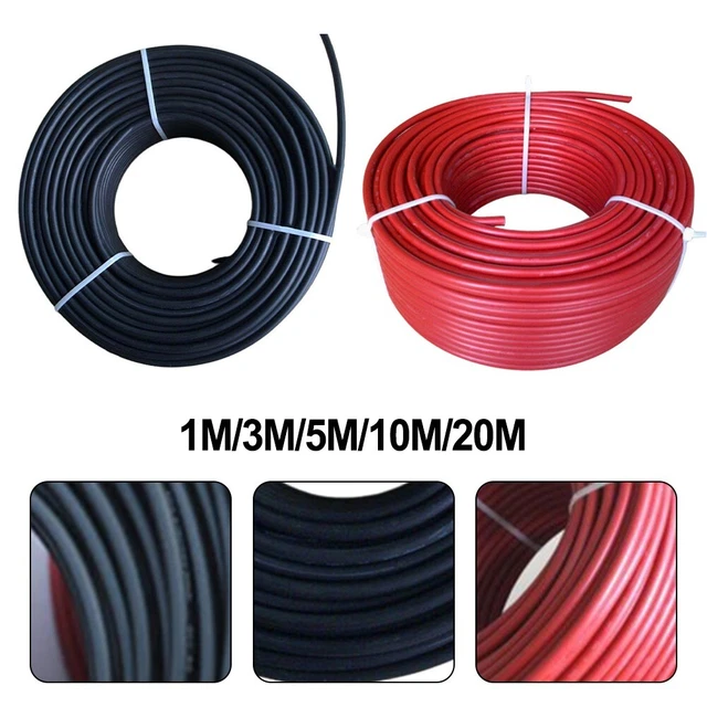 1 Paire / Noir Rouge Panneau Solaire Extension Câble PV Connecteur 10AWG 3/